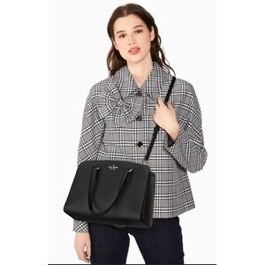 Kate Spade Perry Medium Satchel Saffiano‎ Leather Black Classic Minimalist